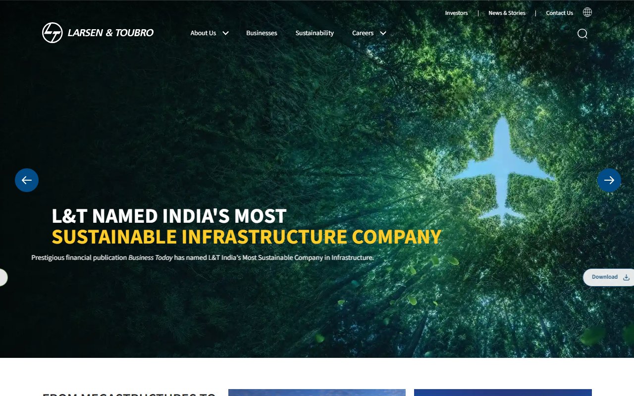 Larsen & Toubro live website benchmark preview