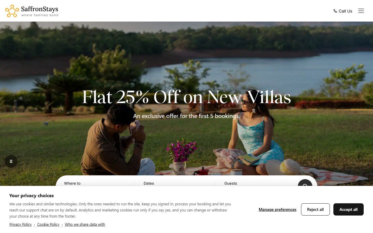 SaffronStays live website benchmark preview