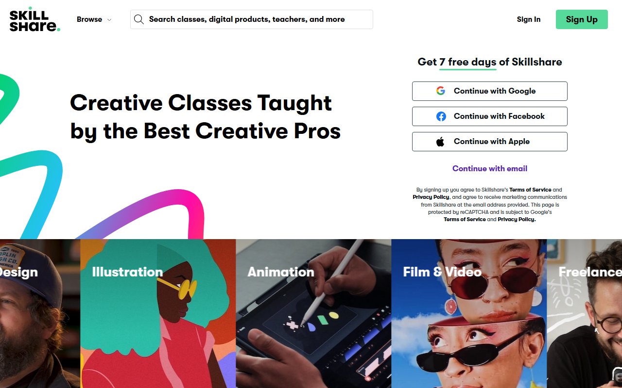 Skillshare live website benchmark preview