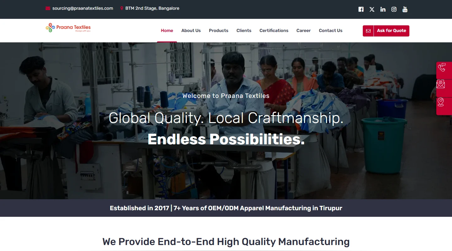 Praana Textiles - Custom Website & Web App Case Study by WEBBUILDLABS